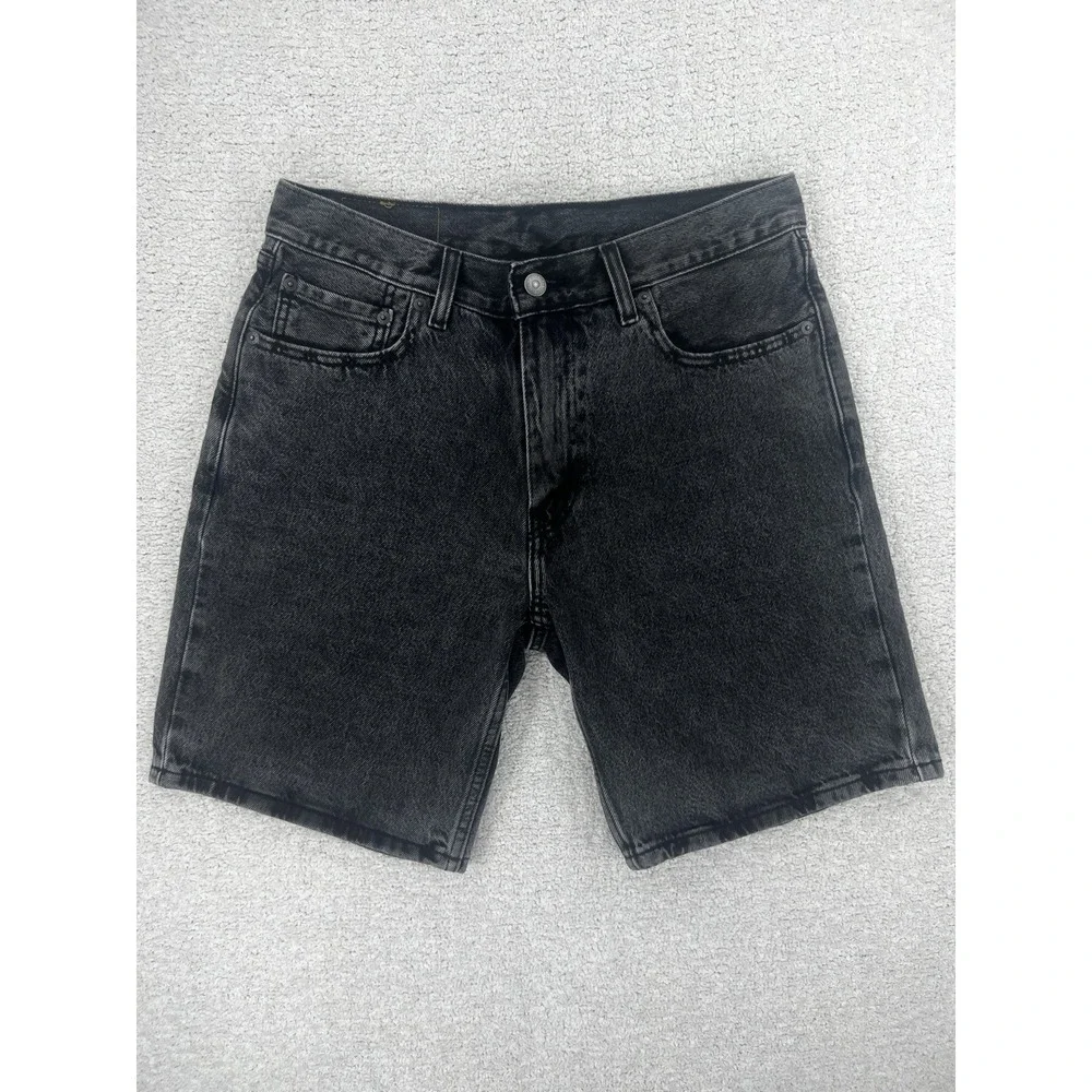 Vintage Levi's Shorts Mens 30 454 Washed Black Denim Jorts 100% Cotton 90s EUC